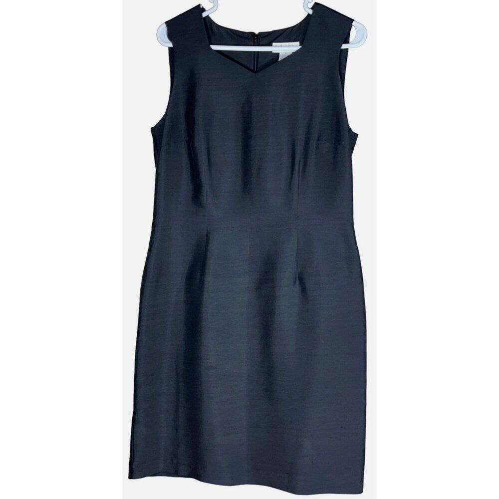 Worthington Silk Dress Black Sheath Normcore Classic Luxury Glam Party Womens 8 - Picture 7 of 12